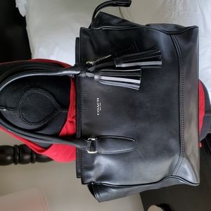 Coach Black Leather Tote Bag